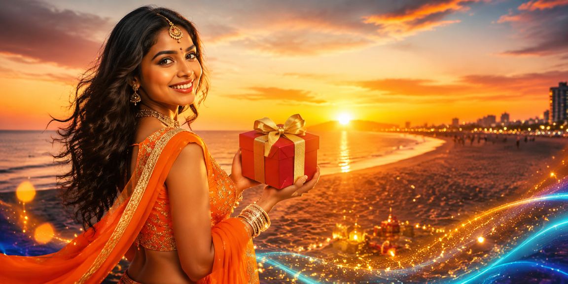 Modern Indian woman enjoying l110 casino app on mobile